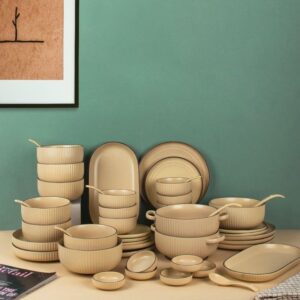 46 Piece Luxury Dinner Set | Beige