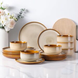 LeRatio Dinner Set for 6, 18 Piece Stoneware