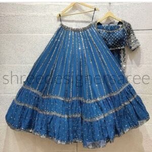 Celestial Blue Sequin Lehenga