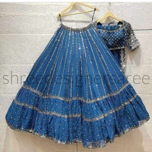 Celestial Blue Sequin Lehenga
